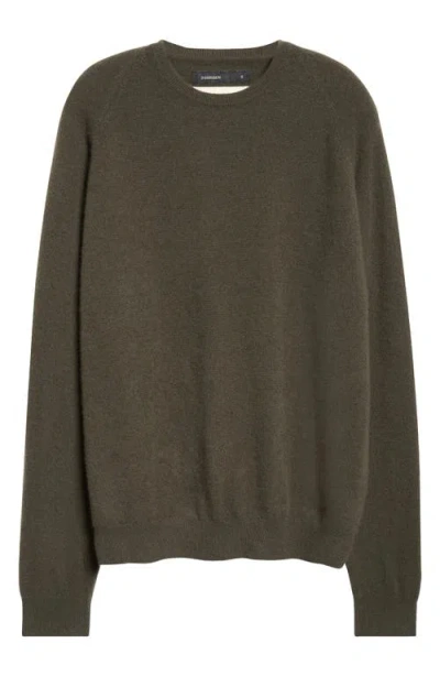 Frenckenberger Cashmere Crewneck Sweater In Black Olive