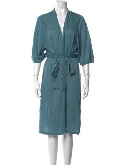 Pre-owned Frenckenberger Cashmere Midi Length Dress In Blue