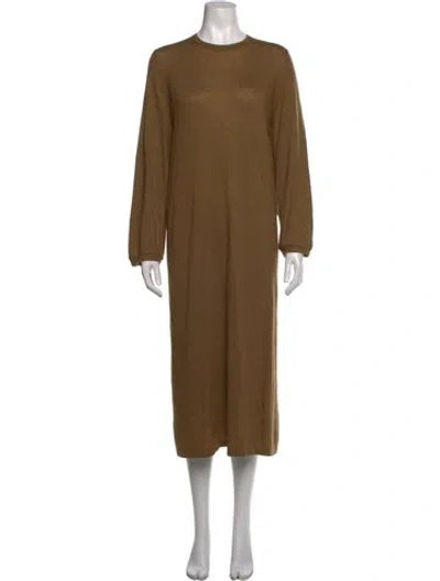 Pre-owned Frenckenberger Cashmere Midi Length Dress In Brown