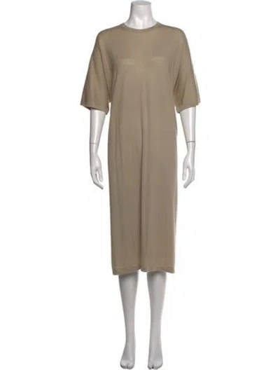 Pre-owned Frenckenberger Cashmere Midi Length Dress In Neutrals