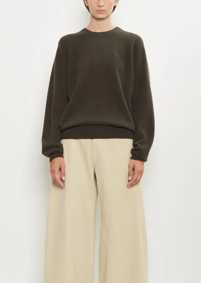 Frenckenberger Cashmere Mini R-neck Sweater In Green