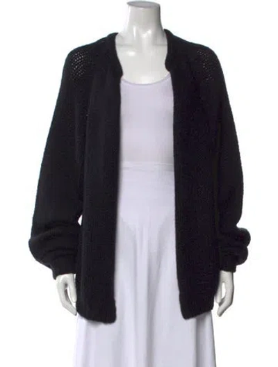 Pre-owned Frenckenberger Cashmere Open Front Sweater In Black