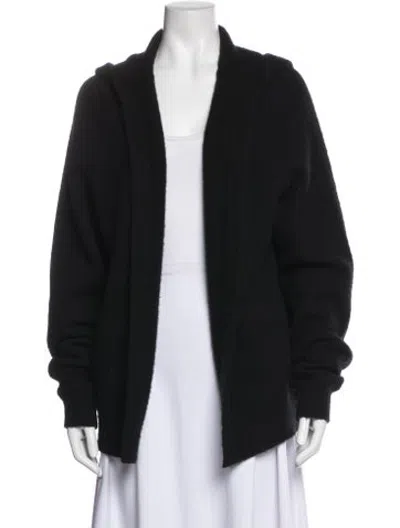 Pre-owned Frenckenberger Cashmere Open Front Sweater In Black