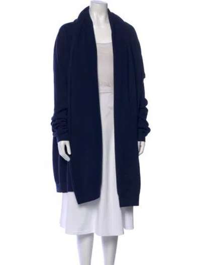Pre-owned Frenckenberger Cashmere Open Front Sweater In Blue
