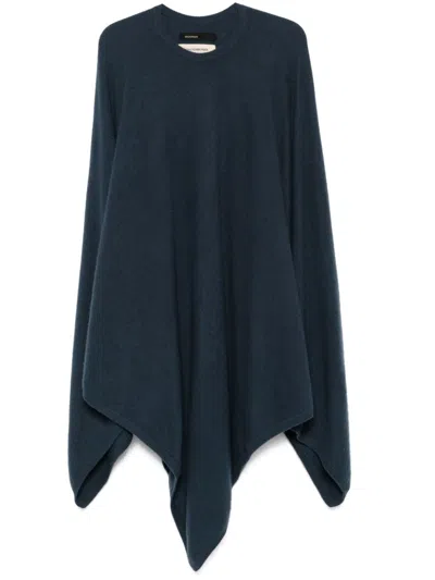Frenckenberger Cashmere Poncho In Blue