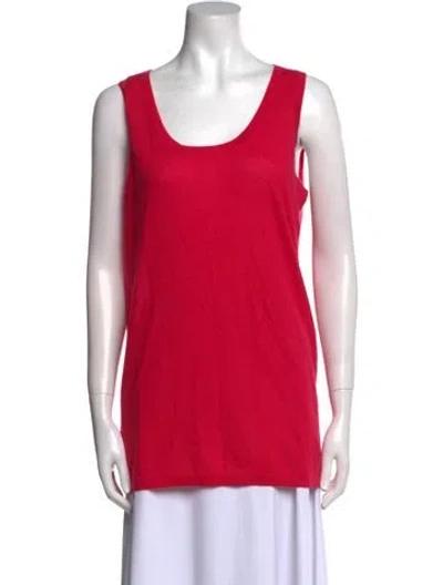 Pre-owned Frenckenberger Cashmere Scoop Neck Top In Red