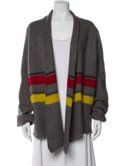 Pre-owned Frenckenberger Cashmere Striped Sweater In Gray
