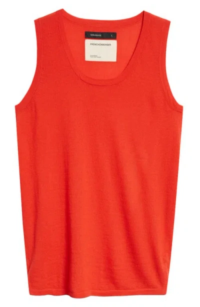 Frenckenberger Cashmere Tank In Red