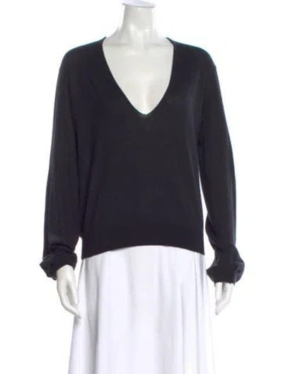 Pre-owned Frenckenberger Cashmere V-neck Sweater In Black