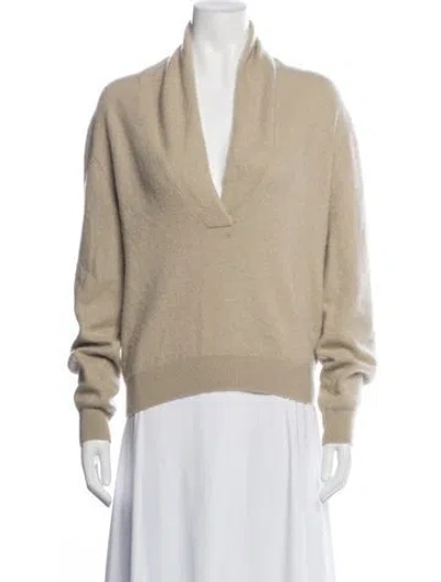 Pre-owned Frenckenberger Cashmere V-neck Sweater In Grey