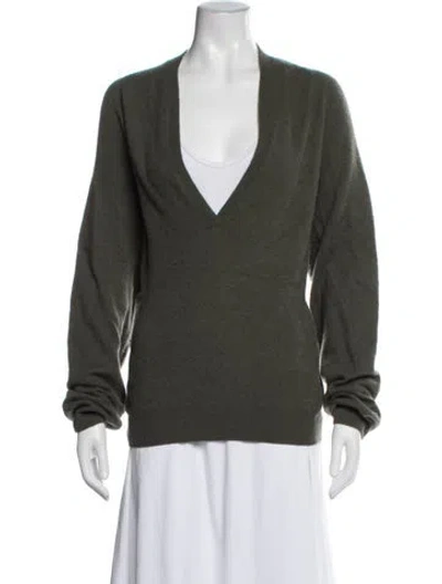 Pre-owned Frenckenberger Cashmere V-neck Sweater In Grey
