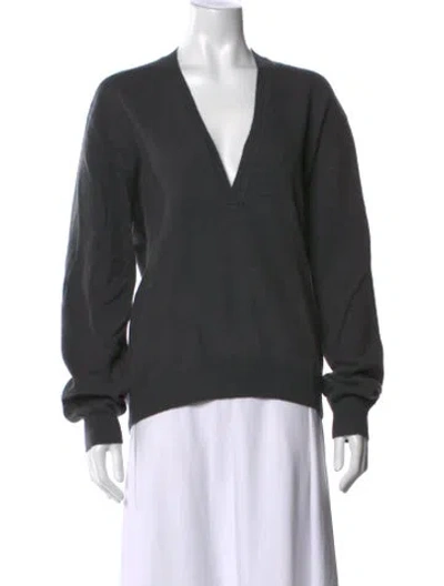 Pre-owned Frenckenberger Cashmere V-neck Sweater In Grey