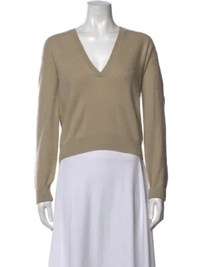 Pre-owned Frenckenberger Cashmere V-neck Sweater In Neutrals