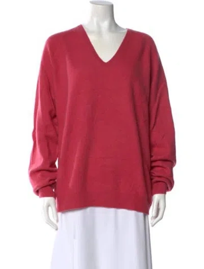 Pre-owned Frenckenberger Cashmere V-neck Sweater In Pink