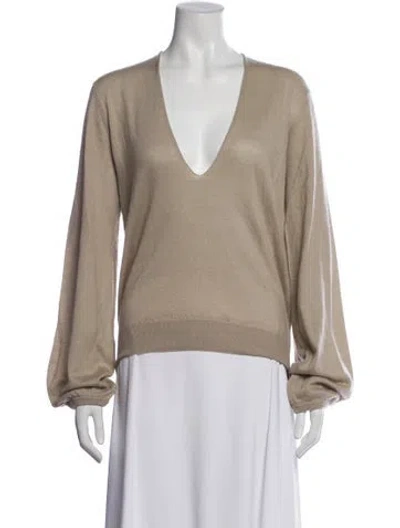 Pre-owned Frenckenberger Cashmere V-neck Top In Neutral