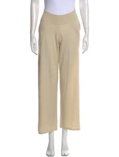 Pre-owned Frenckenberger Cashmere Wide Leg Pants In Neutrals