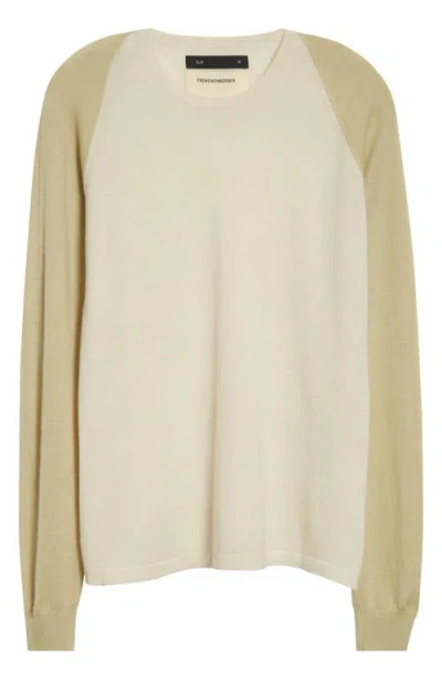 Frenckenberger Colorblock Raglan Sleeve Cashmere Sweater In Neutral