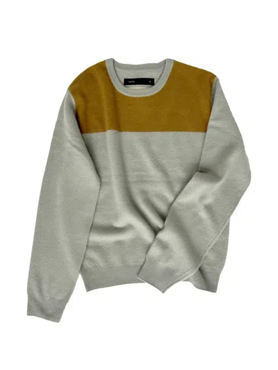 Frenckenberger Colour-block Crew-neck Sweater In Gray