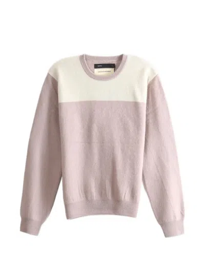 Frenckenberger Colour-block Crew-neck Sweater In Pink