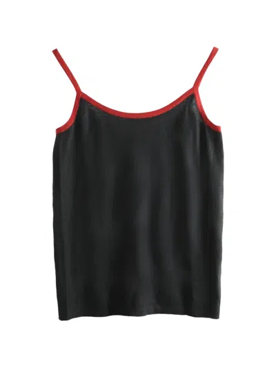 Frenckenberger Contrast-trim Tank Top In Black