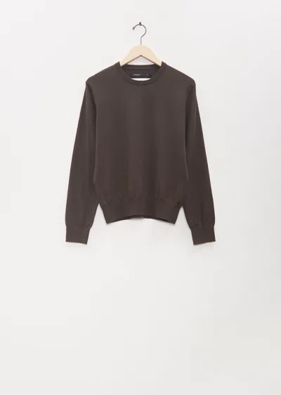 Frenckenberger Cotton Cashmere Mini R-neck Sweater In Brown