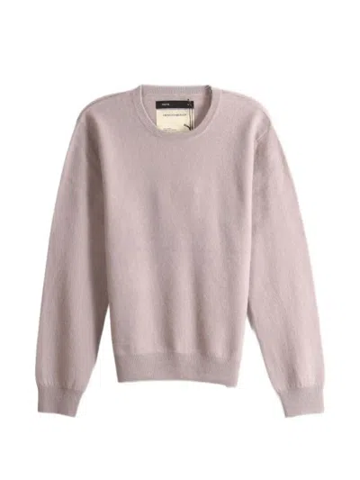 Frenckenberger Crew-neck Ribbed-trim Sweater In Pink