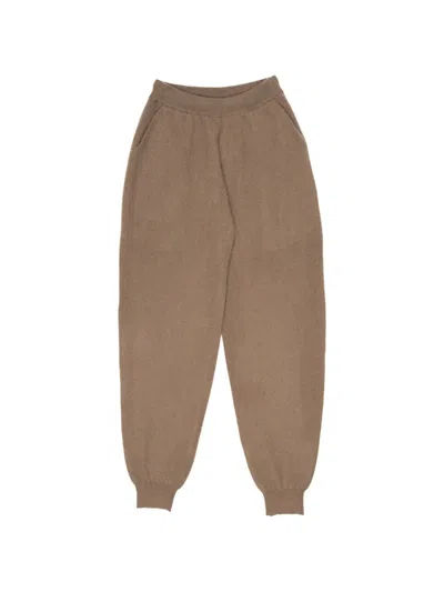 Frenckenberger Elasticated Cashmere Track Pants In Brown
