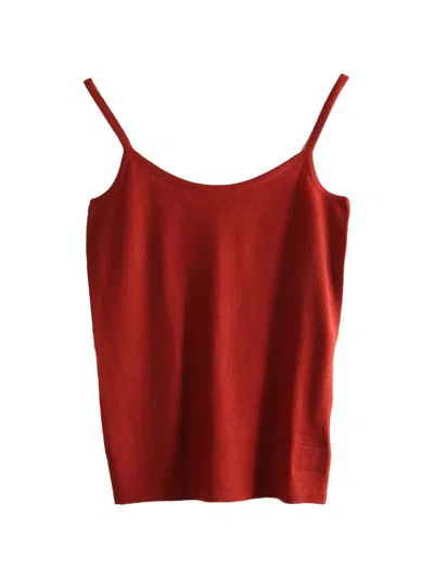 Frenckenberger Fine-knit Tank Top In Red