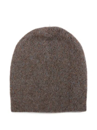 Frenckenberger Fine-knit Beanie Hat In Brown