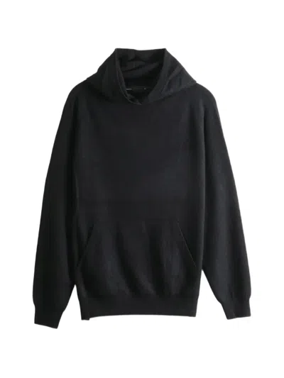 Frenckenberger Fine-knit Hoodie In Black