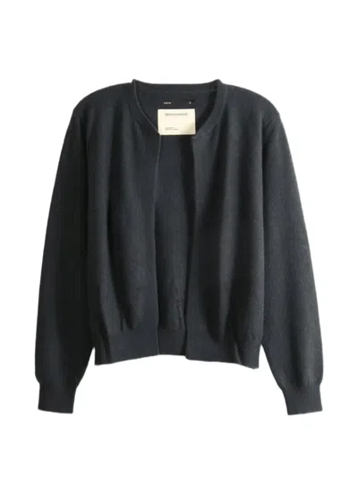 Frenckenberger Fine-knit Open-front Cardigan In 그레이
