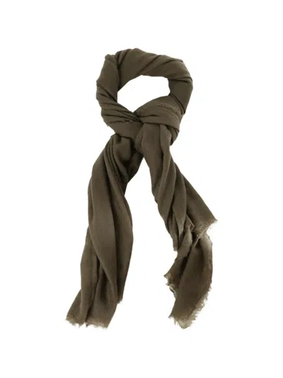 Frenckenberger Frayed-edge Scarf In Green