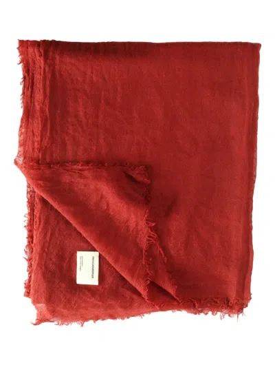 Frenckenberger Fringed Scarf In Red