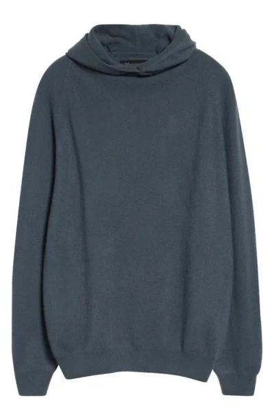 Frenckenberger Hooded Cashmere Sweater In Blue