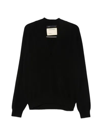Frenckenberger Johnny V-neck Cashmere Sweater In Schwarz