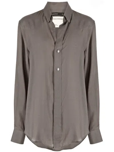 Frenckenberger Long-sleeve Wool Shirt In Green