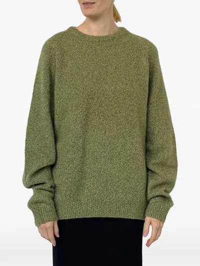 Frenckenberger Marl-knit Crew-neck Sweater In Green