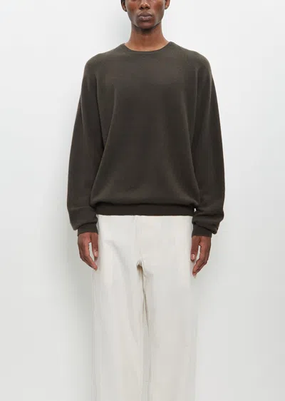 Frenckenberger Men Bf R Neck Sweater In Black Olive