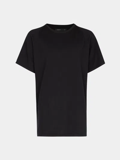Frenckenberger Men's Cashmere And Cotton Raglan T-shirt Size: S  Abask Luxury Gift In Black