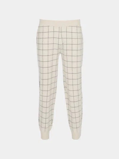 Frenckenberger Men's Cashmere Sweatpants Size: L  Abask Luxury Gift In Neutral