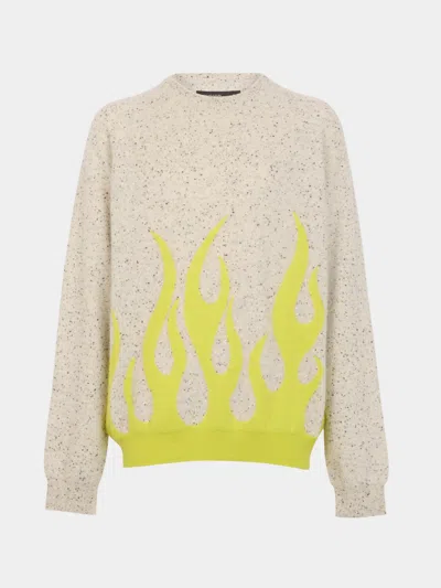 Frenckenberger Men's Sylvie Fleury Flame Cashmere R-neck Sweater Size: M