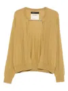 Frenckenberger Mini Open-front Cardigan In Brown