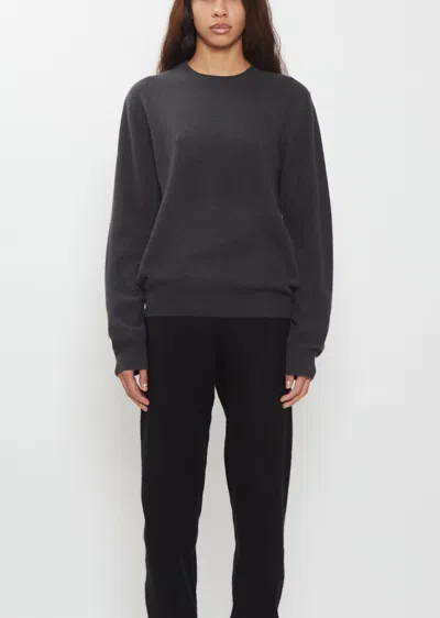 Frenckenberger Mini R-neck Cashmere Sweater In Black