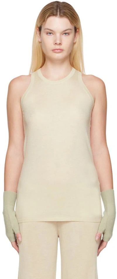 Frenckenberger Off-white Cashmere Tank Top In 6 Chalk