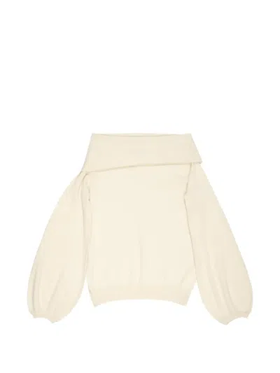 Frenckenberger Off-shoulder Gypsy Sweater In Gold