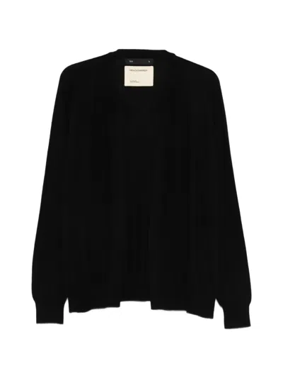 Frenckenberger Open-front Cardigan In Black
