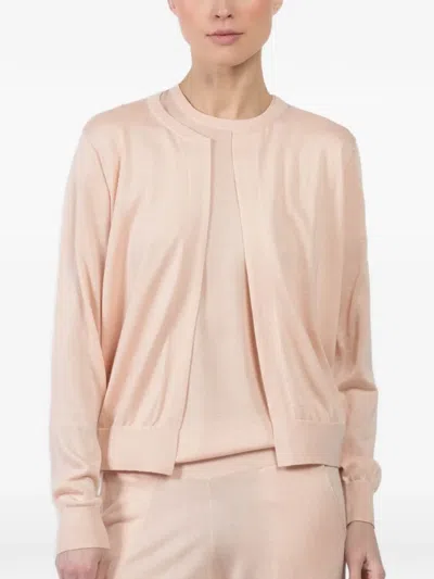 Frenckenberger Open-front Cardigan In Pink