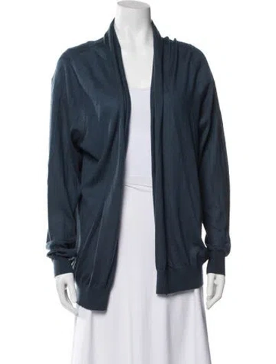 Pre-owned Frenckenberger Open Front Sweater In Blue