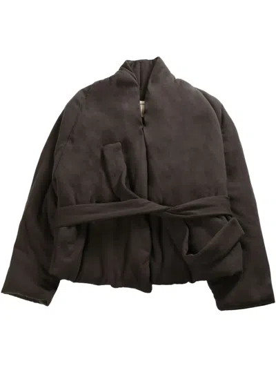 Frenckenberger Padded Kimono Jacket In Green