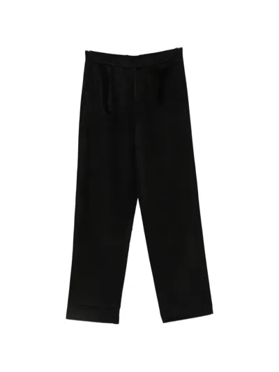 Frenckenberger Pleated Wide-leg Suit Pants In Black